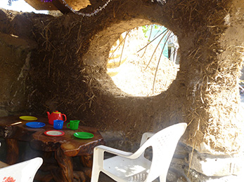 inside cob play house